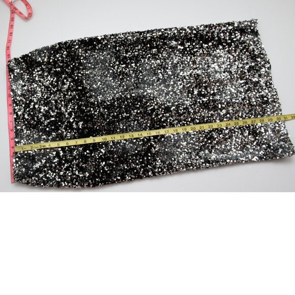 Marella Osmund2 Skirt Jersey Midi Straight Sequins Silver Black Size Medium New - Picture 10 of 10
